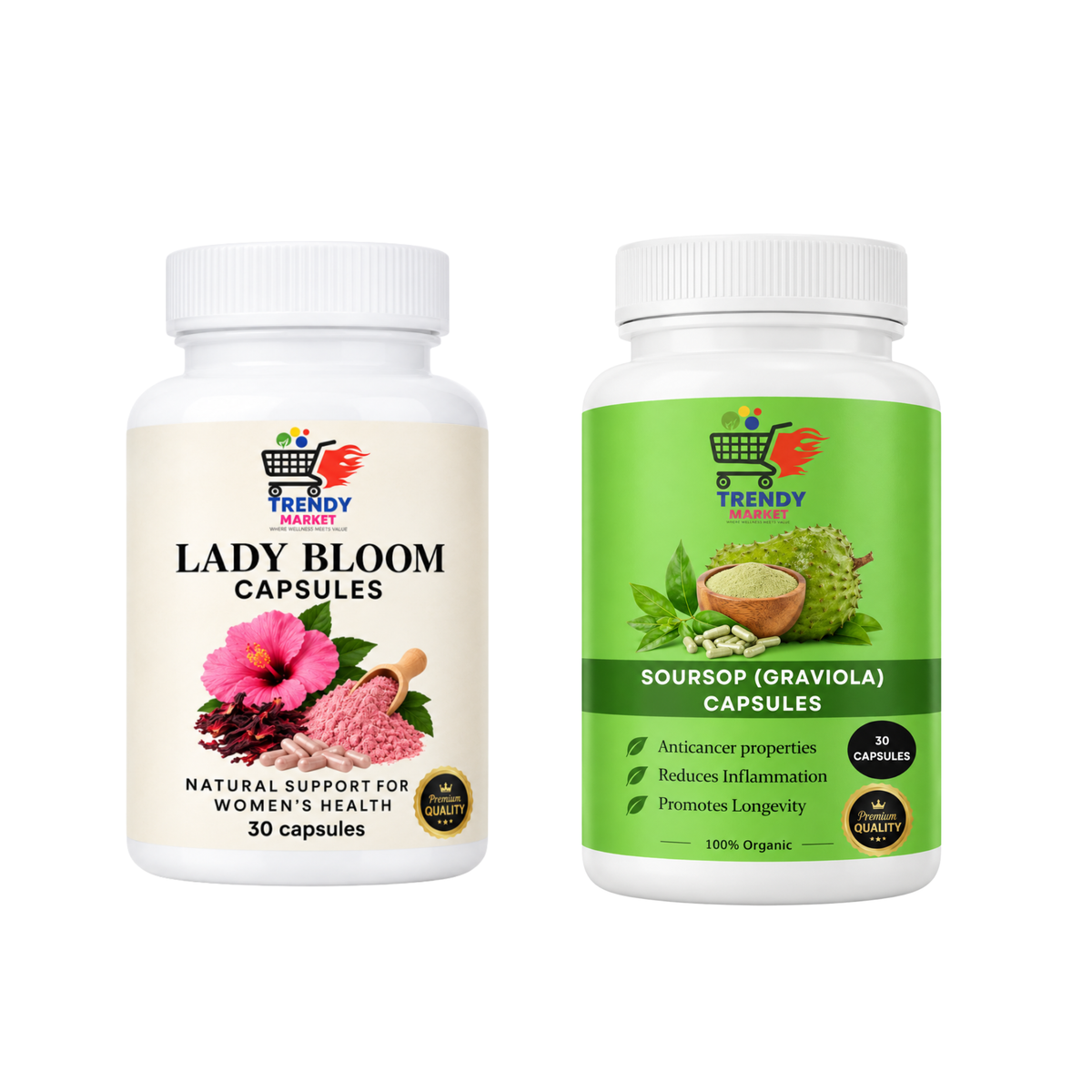 Lady Bloom Capsules + Soursop Capsules Combo