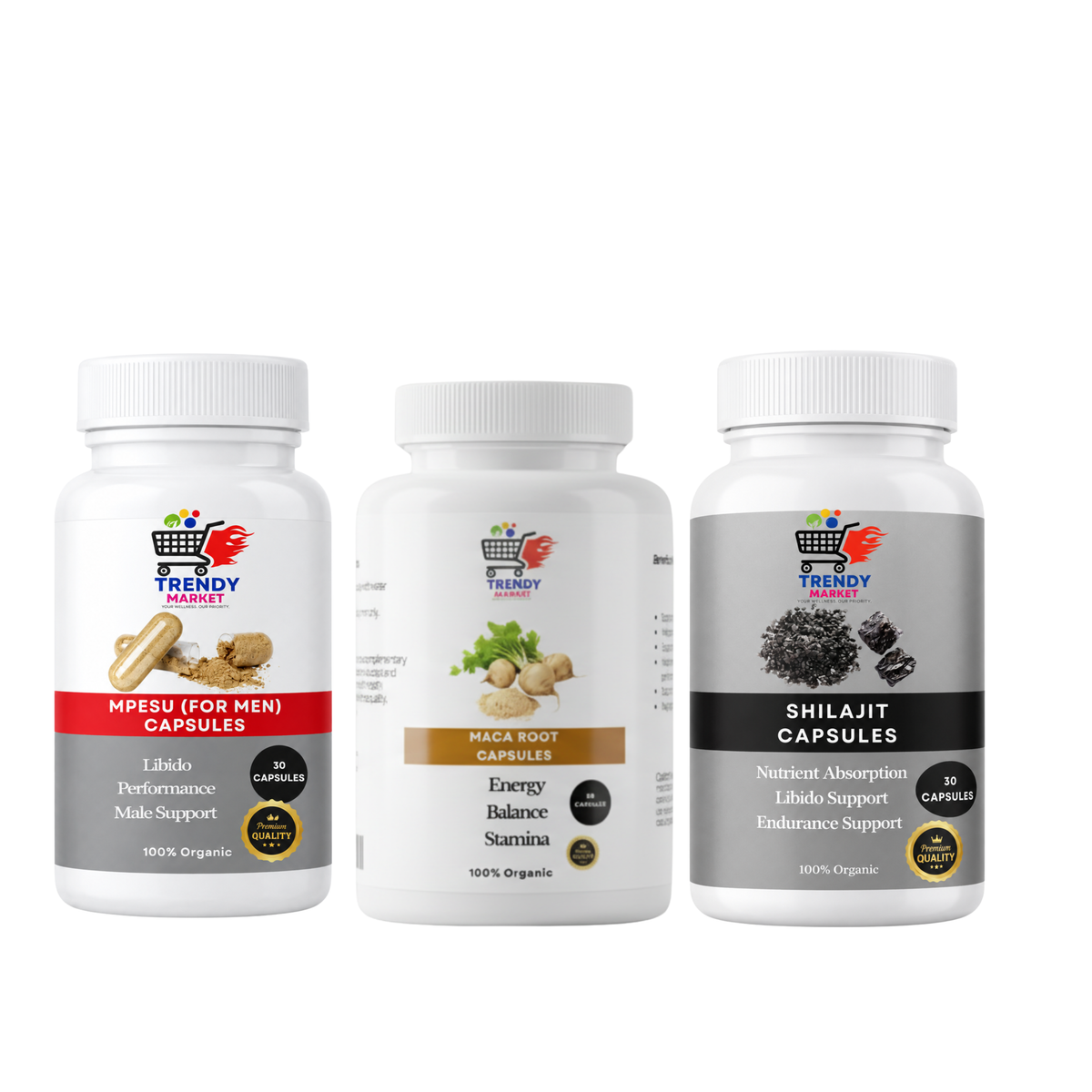 Mpesu Capsules + Maca Root Capsules + Shilajit Capsules Combo