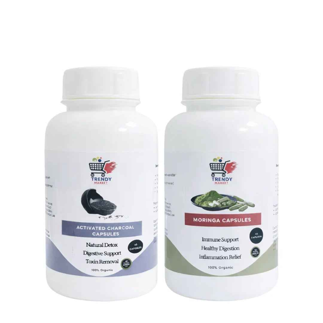 Activated Charcoal Capsules & Moringa Capsules Combo