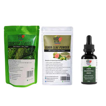 Soursop Leaves, Guava Leaf Powder & Liquid Chlorophyll Drops Combo Pack