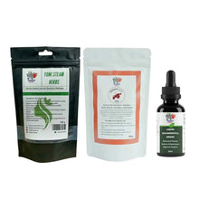 Yoni Steam Herbs, Hibiscus Tea and Liquid Chlorophyll Drops Combo
