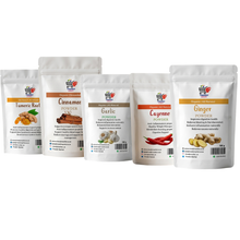 Herbal Wellness Powder Set (Turmeric, Cinnamon, Garlic, Cayenne & Ginger) – 5 x 100g