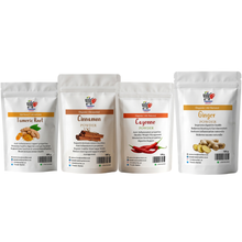 Herbal Wellness Powder Set (Turmeric, Cinnamon, Cayenne & Ginger) – 4 x 100g