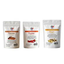Herbal Wellness Powder Set (Cinnamon, Cayenne Pepper & Ginger) – 3 x 100g