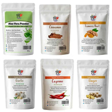 Herbal Wellness Powder Set (Aloe Vera, Turmeric, Cinnamon, Garlic, Cayenne Pepper & Ginger) – 6 x 100g