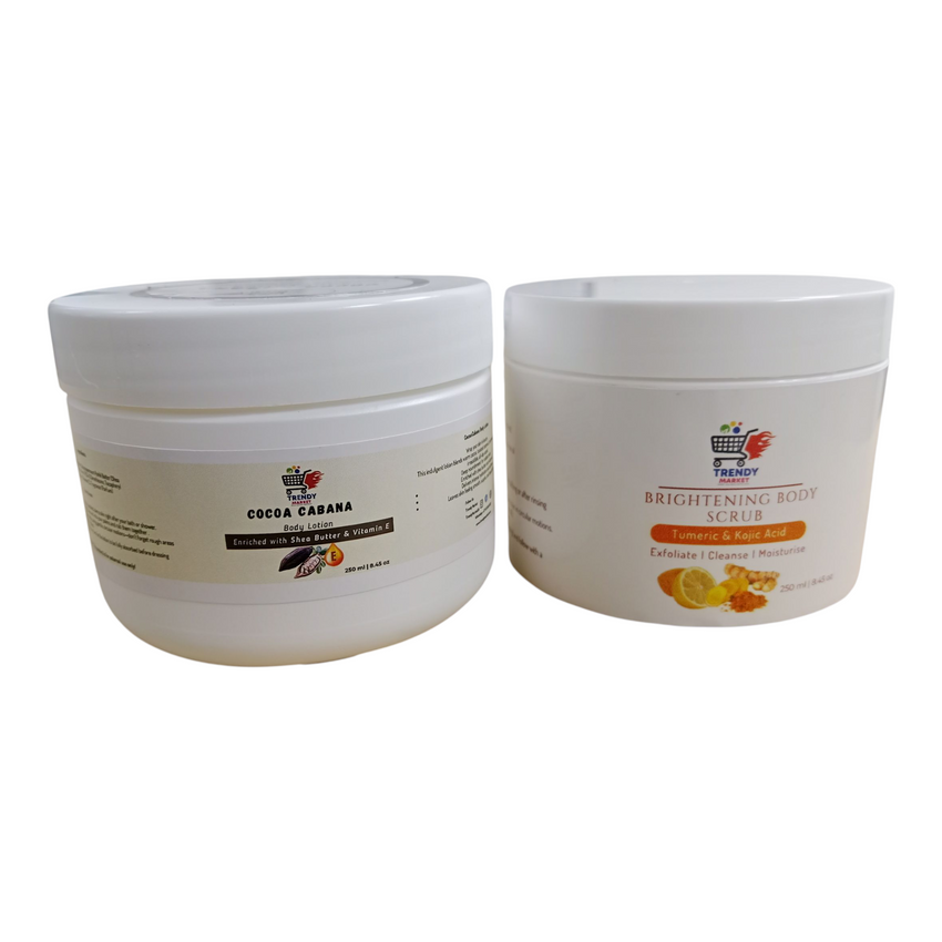 Brighten & Glow Combo: Turmeric Kojic Scrub + Cocoa Cabana Body Lotion